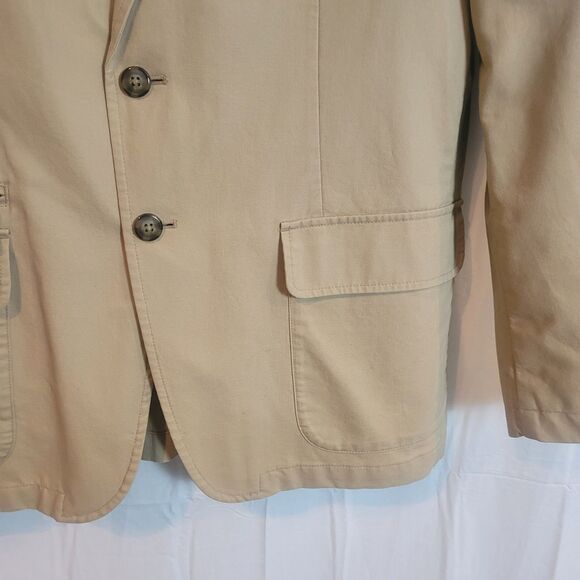 LL BEAN Field Jacket Utility Coat Safari Unstructured Blazer Elbow Patches SZ 42 - Picture 4 of 16